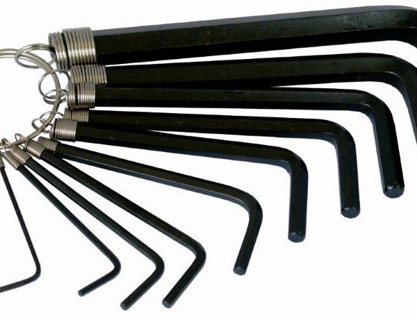 10 Pcs Hex Allen Key Set On Key Ring