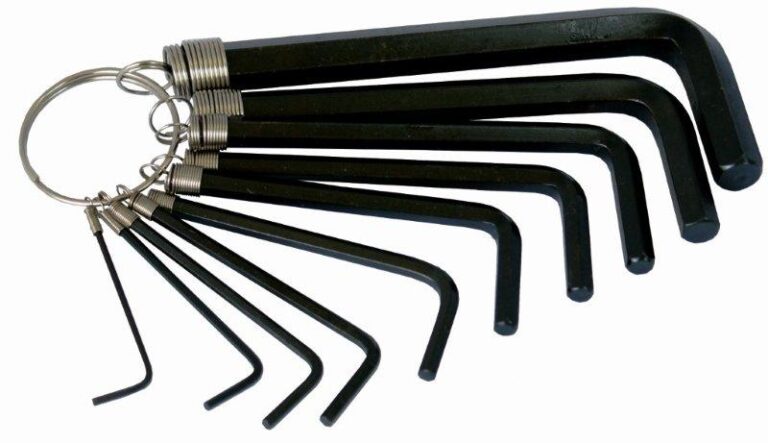 10 Pcs Hex Allen Key Set On Key Ring