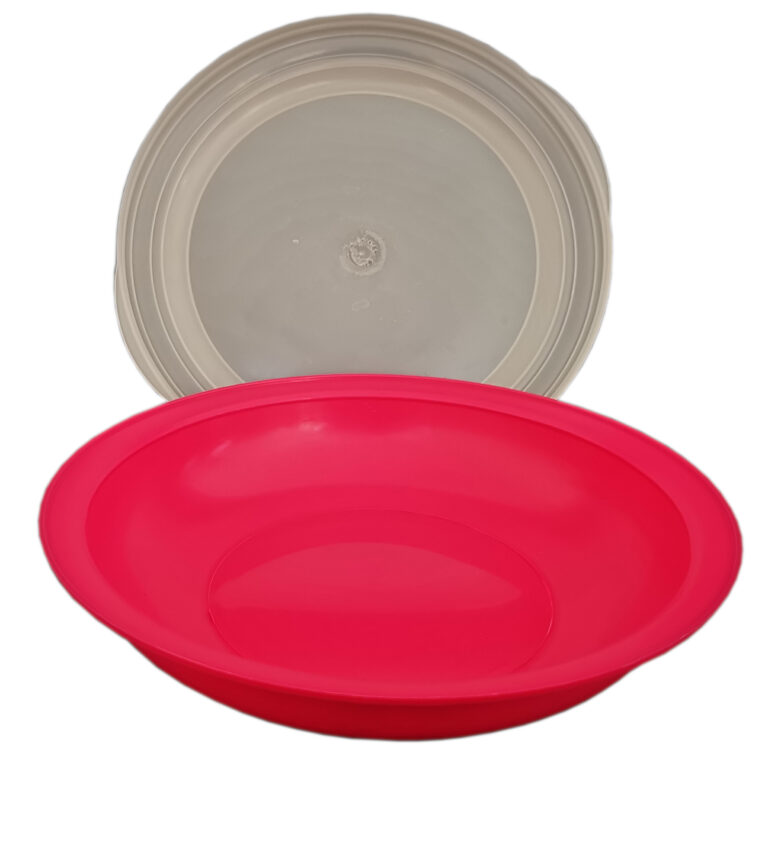 Plastic round container clear lid