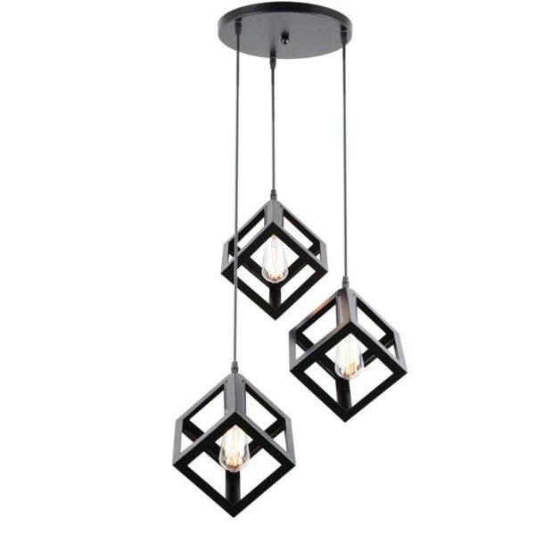 Vintage Industrial 3 Cube Pendant Light