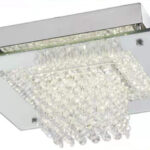 Square 18W LED Ceiling Light with Crystal & glass covering