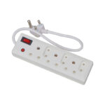 6 way plug adapter 3-Euro+3-SA Plug adapter with 0.5m lead Overload Protection & isolating switch with built-in indication light
