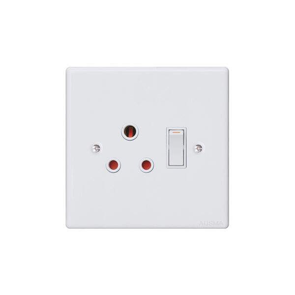 Metal Single plug 4x4 outlet 1x3pin SA plug top