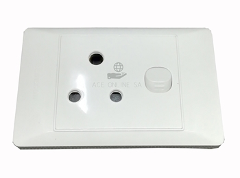 PVC Single Plug 4x2 Switched wall socket single outlet for 4x2 box 1x3pin SA plug top
