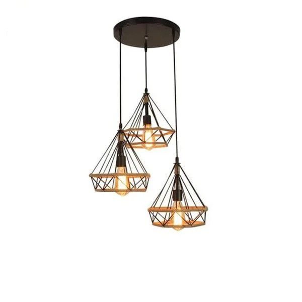 3 Hanging Vintage Rope Pendant E27