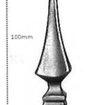 WROUGHT IRON GATE RAIL SPEAR HEAD 100mm